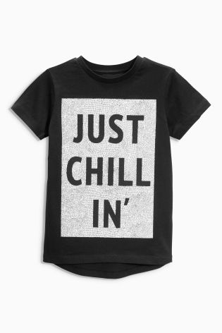 Black Just Chillin' T-Shirt (3-16yrs)
